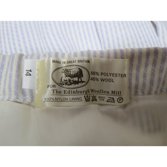 Vtg Edinburgh Woollen Mill Pleated Skirt Striped Sz 14 w/Tag Great Britain Wool - Picture 10 of 10